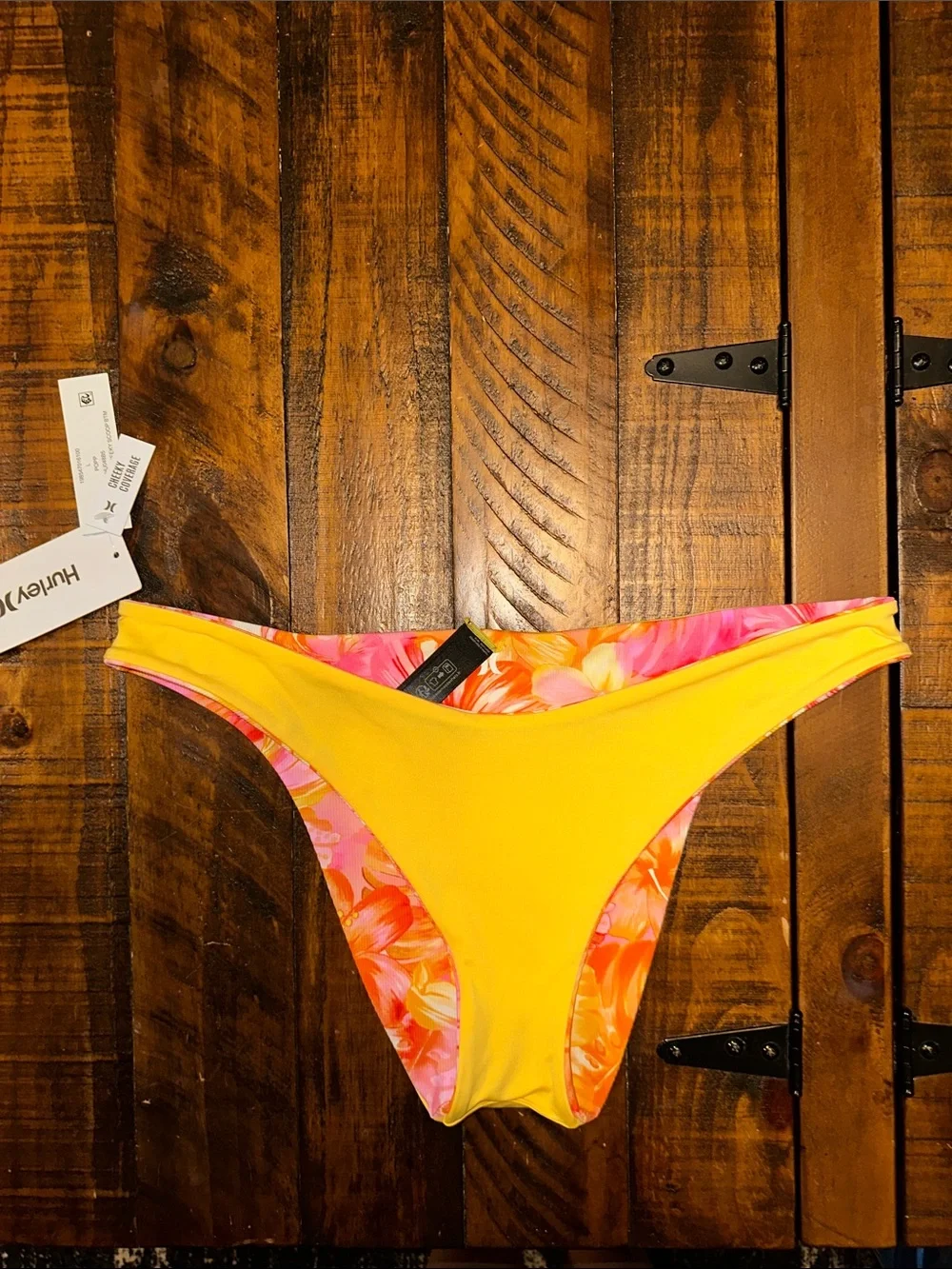 NWT Hurley Tropic Dreams Cheeky Scoop Bikini Bottom Size Large
